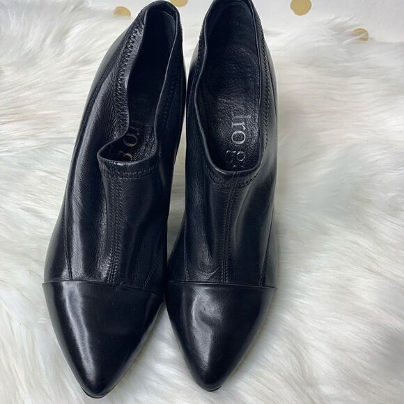 Pedro Garcia Black Leather Heeled Ankle Booties 7.5 - Picture 2 of 8